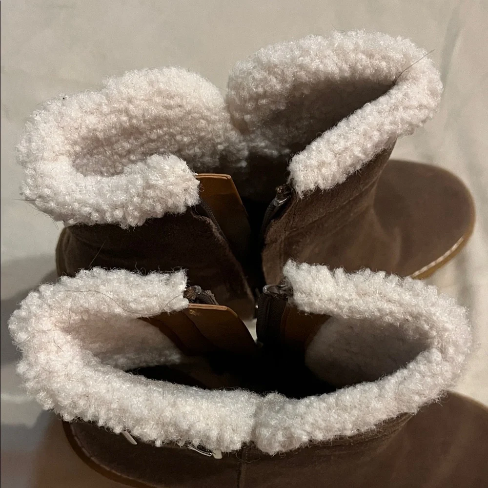 Franco Sarto Tan Suede Wedge Boots